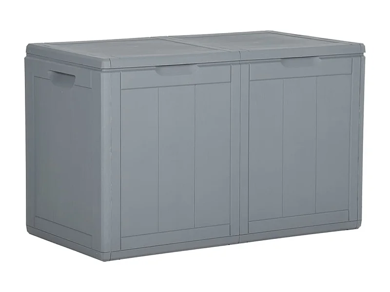 Boîte de rangement de jardin 180 L Gris PP