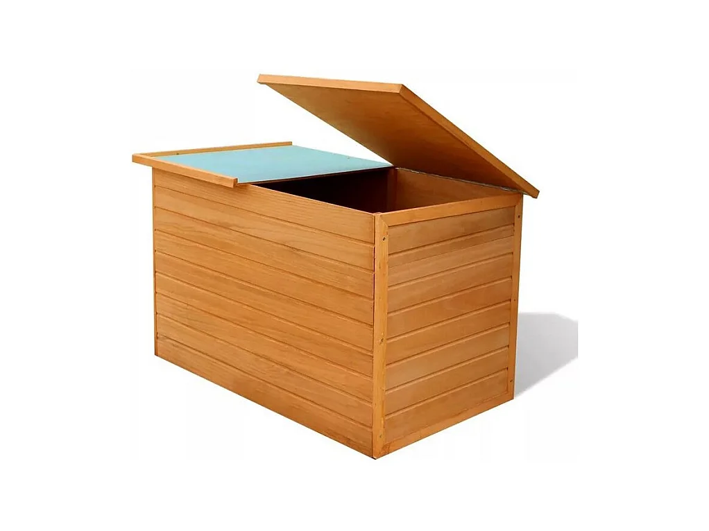 Coffre de rangement jardin pin massif clair Videen