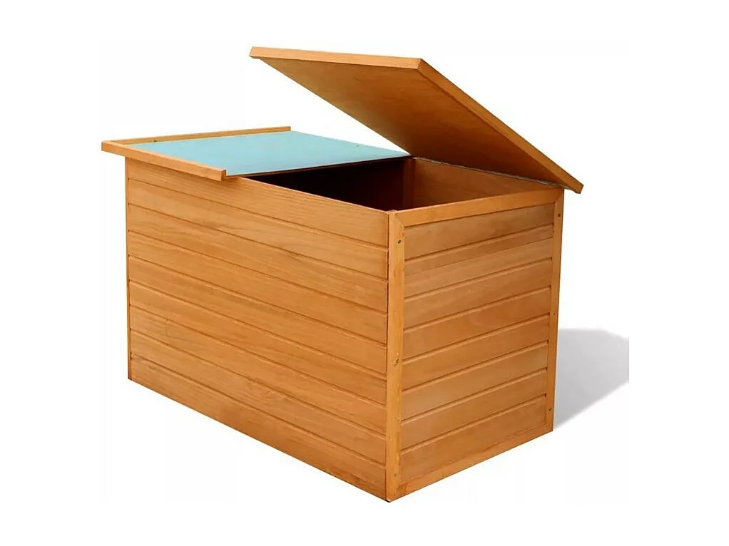 Coffre de rangement jardin pin massif clair Videen