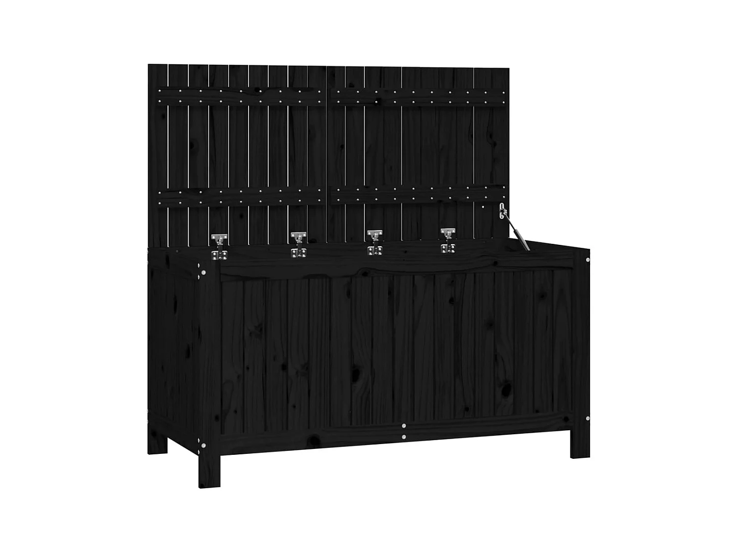 Boîte de rangement de jardin Noir 121x55x64 Bois massif pin