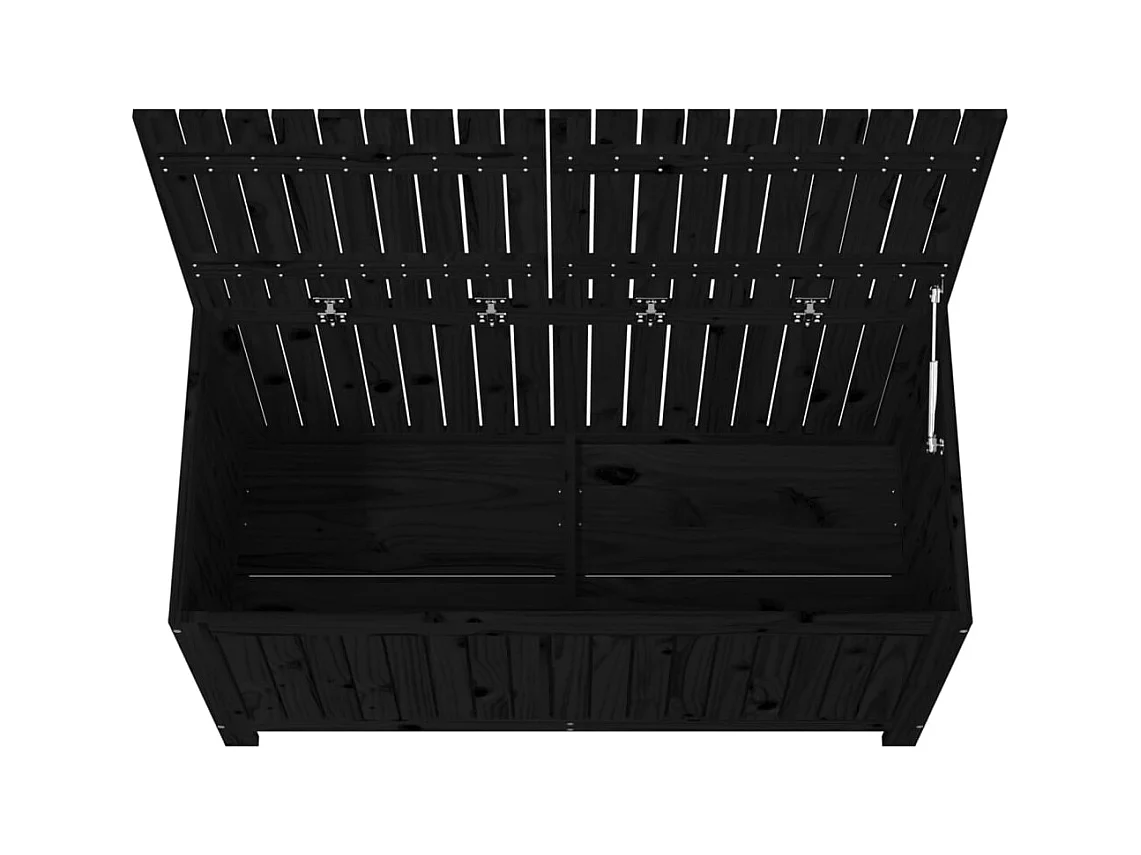 Boîte de rangement de jardin Noir 121x55x64 Bois massif pin
