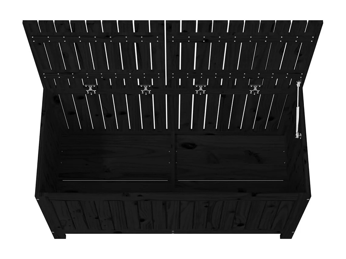 Boîte de rangement de jardin Noir 121x55x64 Bois massif pin