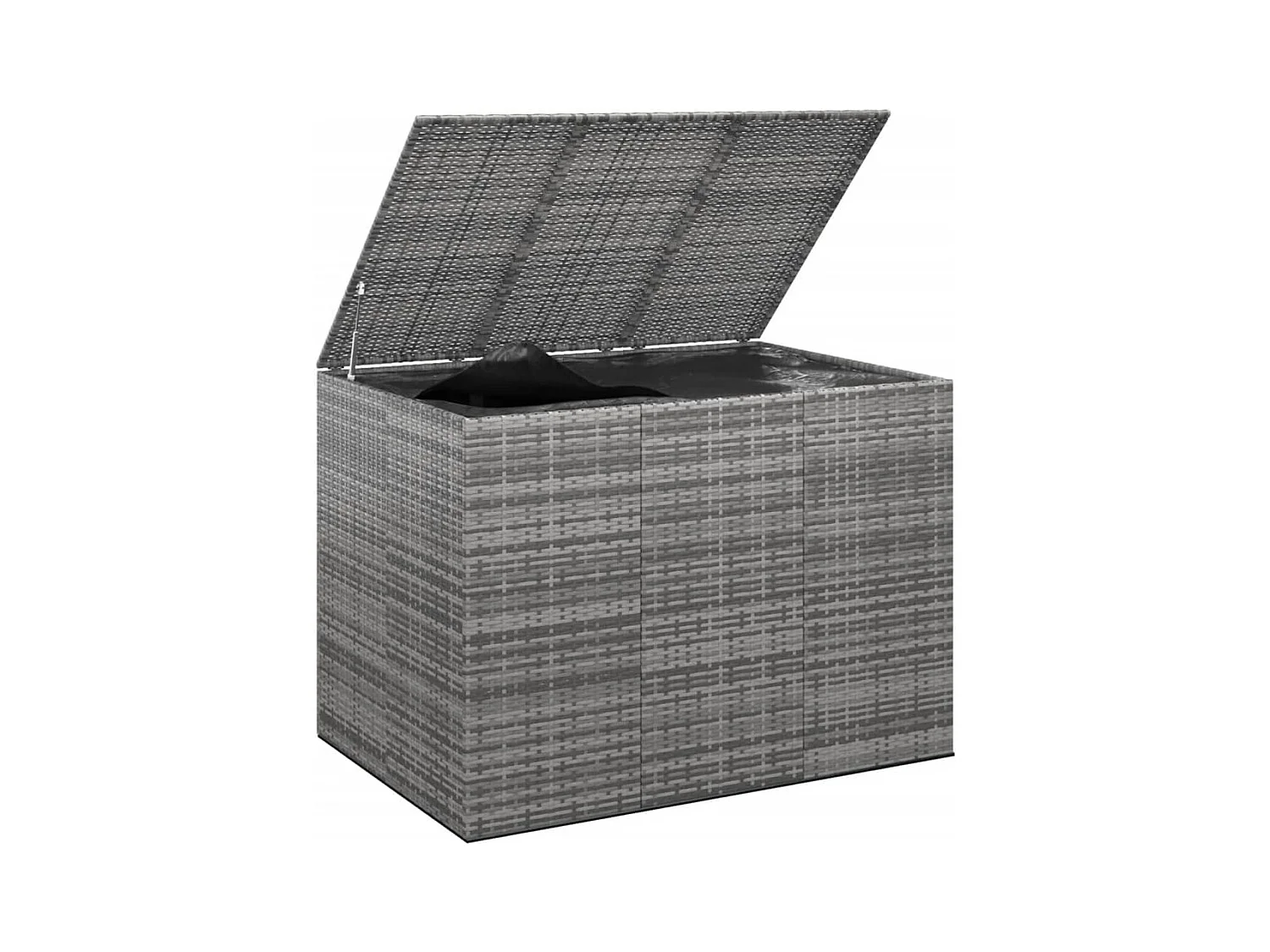 Boîte à coussins de jardin Résine tressée 145x100x103 Gris