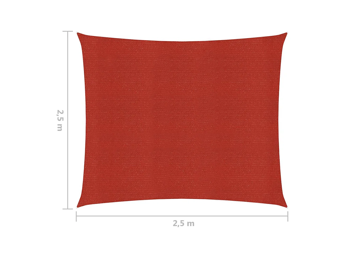 Voile d'ombrage 160 g-m² Rouge 2,5x2,5 m PEHD