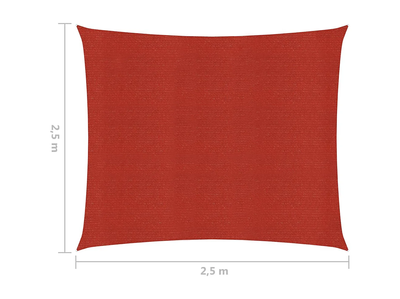 Voile d'ombrage 160 g-m² Rouge 2,5x2,5 m PEHD