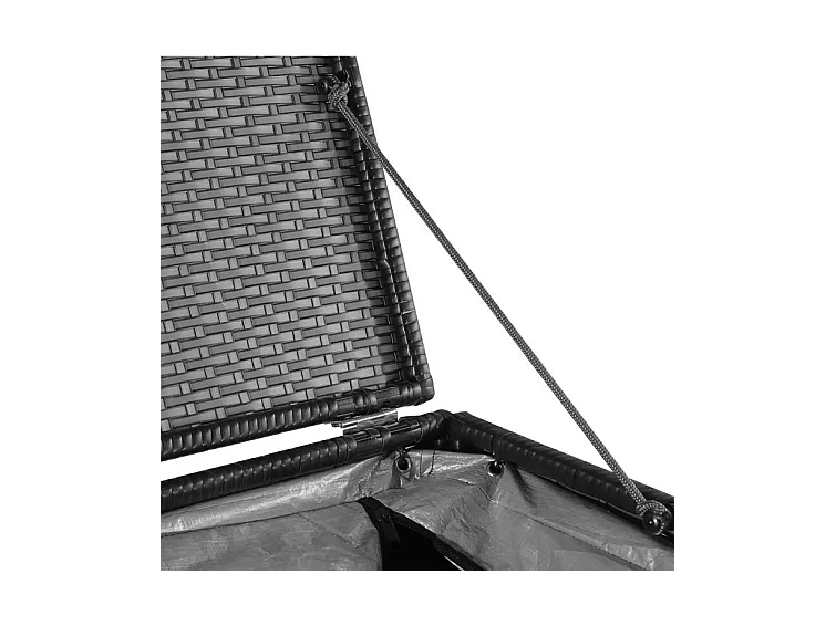 Coffre de rangement jardin résine tressée noire Zamen