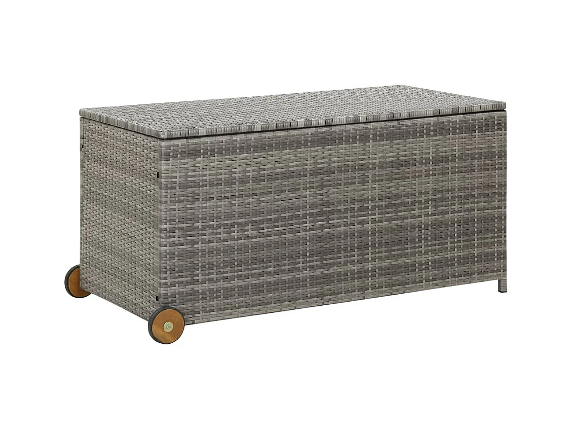 Boîte de rangement de jardin Gris clair 120x65x61 Rotin