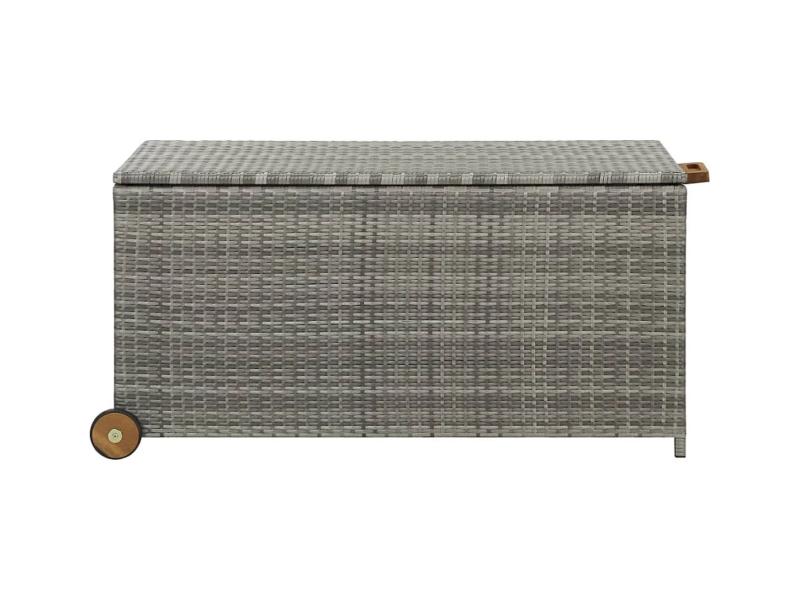 Boîte de rangement de jardin Gris clair 120x65x61 Rotin