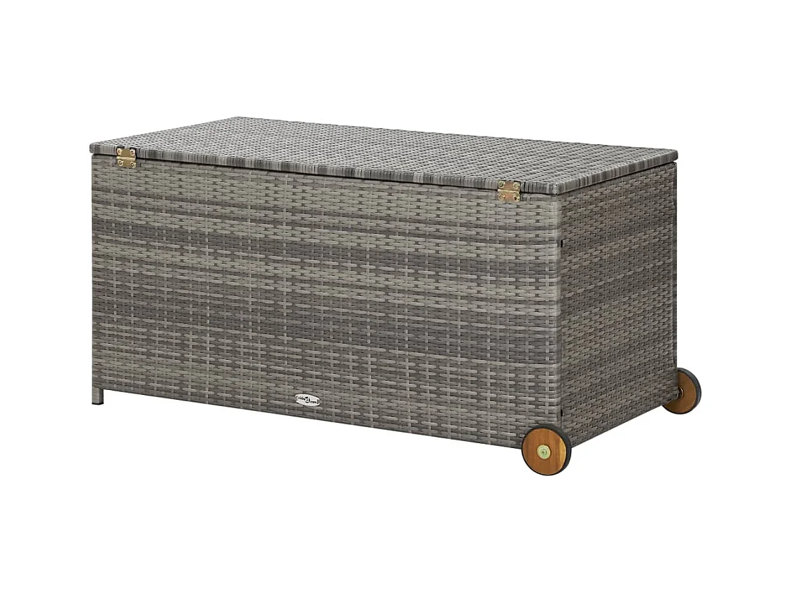 Boîte de rangement de jardin Gris clair 120x65x61 Rotin