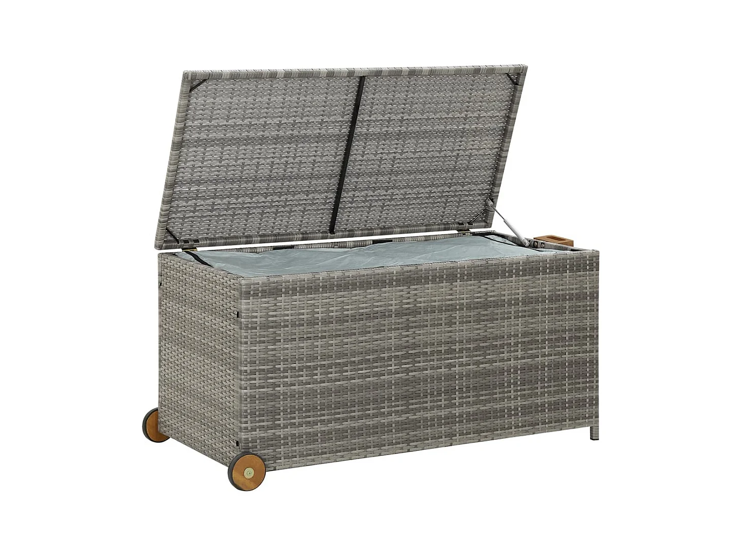 Boîte de rangement de jardin Gris clair 120x65x61 Rotin