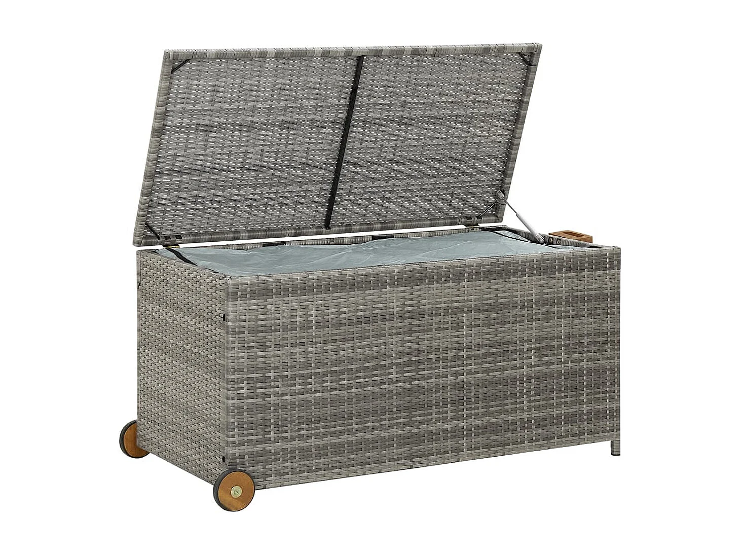 Boîte de rangement de jardin Gris clair 120x65x61 Rotin
