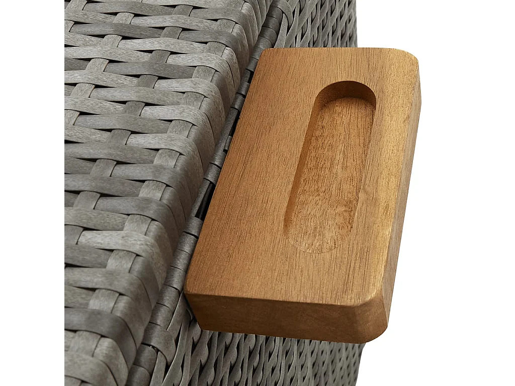 Boîte de rangement de jardin Gris clair 120x65x61 Rotin