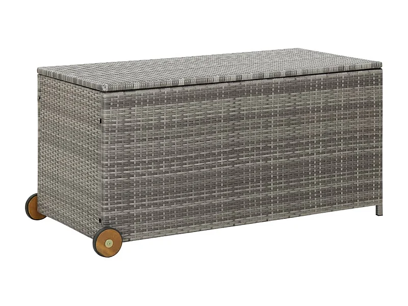 Boîte de rangement de jardin Gris clair 120x65x61 Rotin