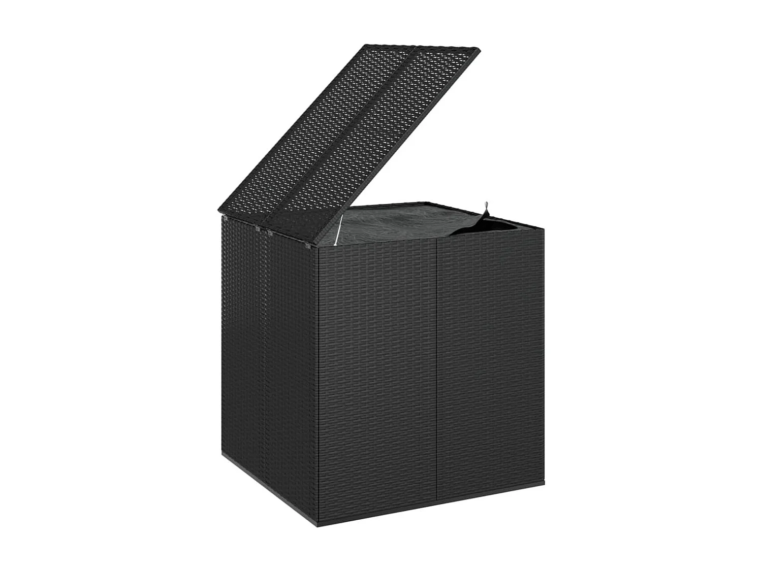 Boîte à coussins de jardin Résine tressée 100x97,5x104 Noir