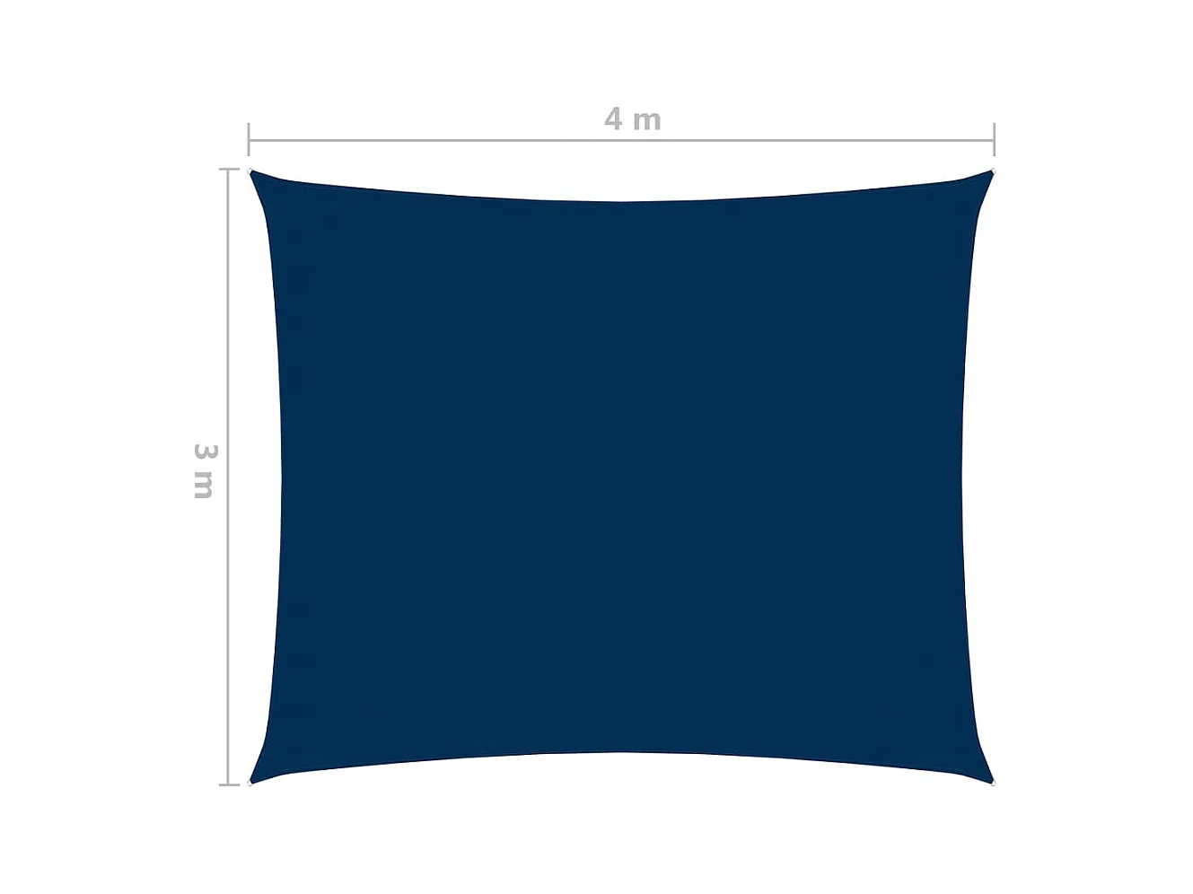 Voile de parasol Tissu Oxford rectangulaire 3x4 m Bleu
