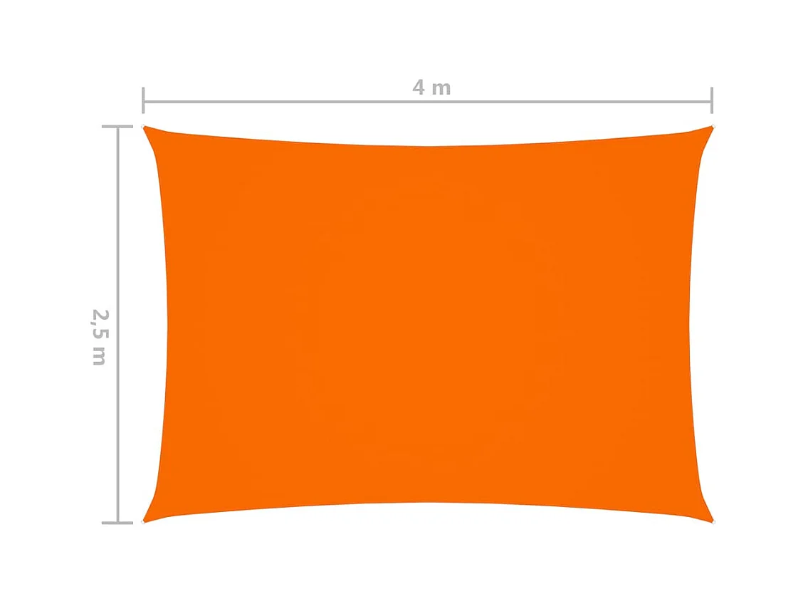 Voile de parasol Tissu Oxford rectangulaire 2,5x4 m Orange