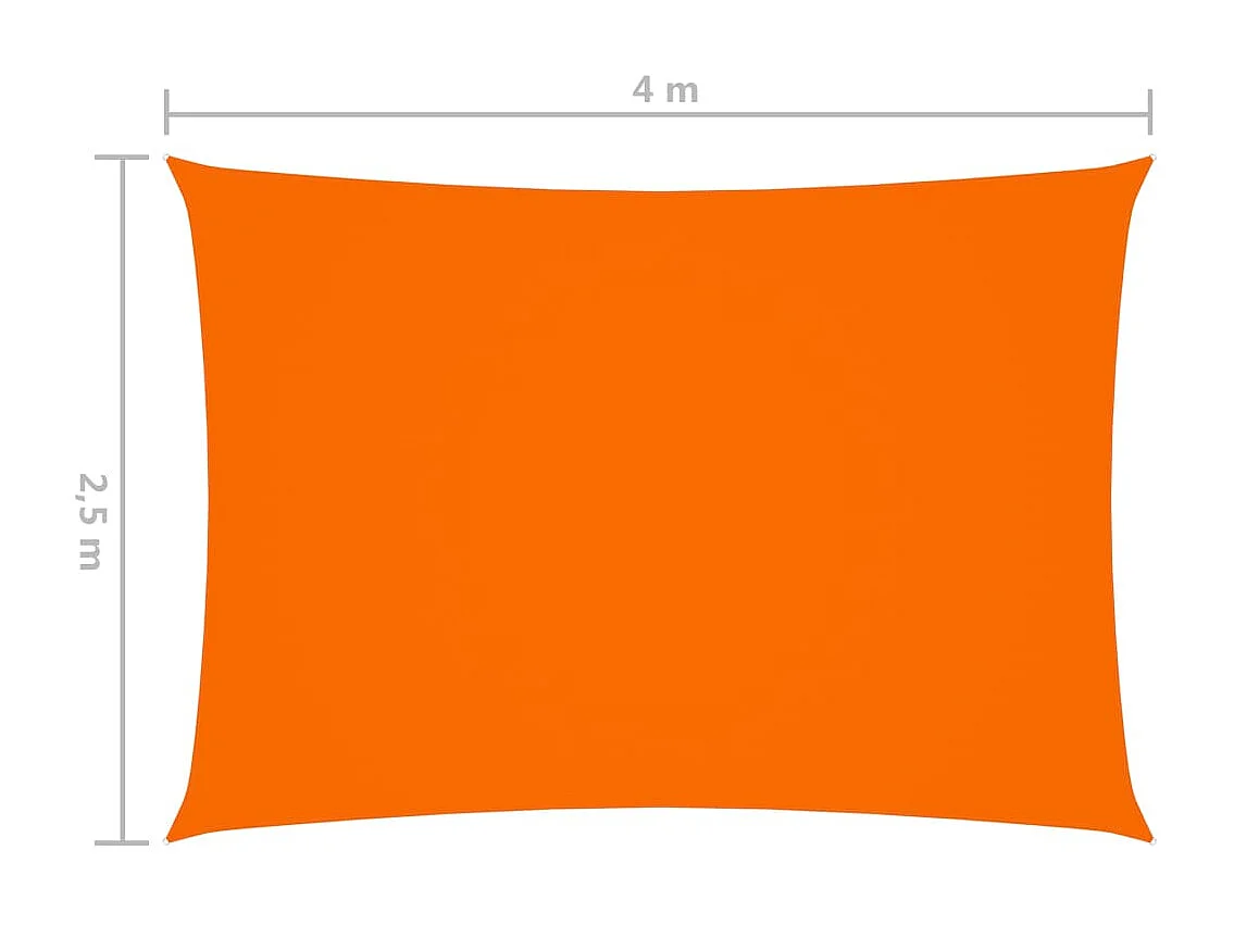 Voile de parasol Tissu Oxford rectangulaire 2,5x4 m Orange