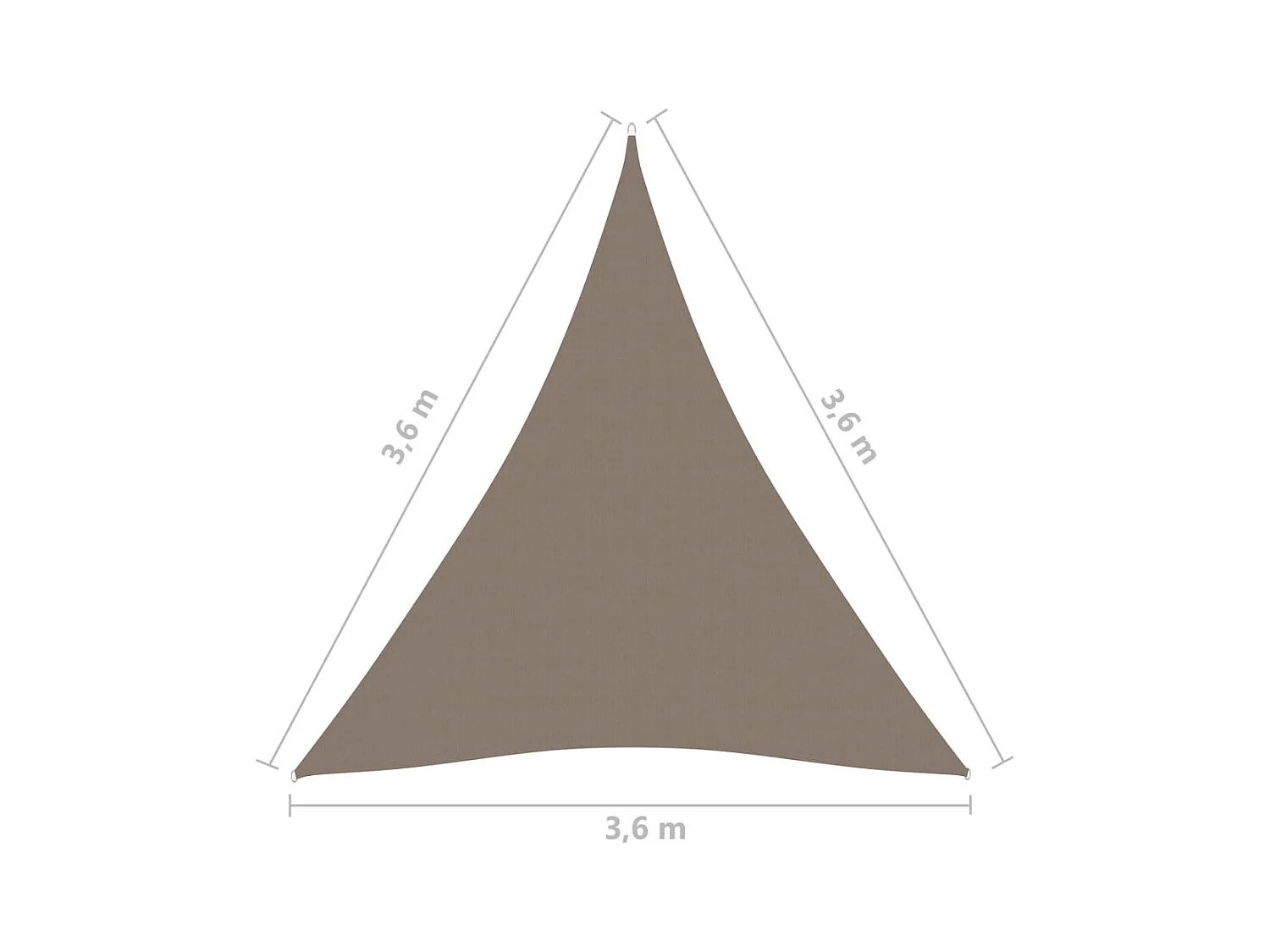 Voile de parasol Tissu Oxford triangulaire 3,6x3,6x3,6 m Bleu 2