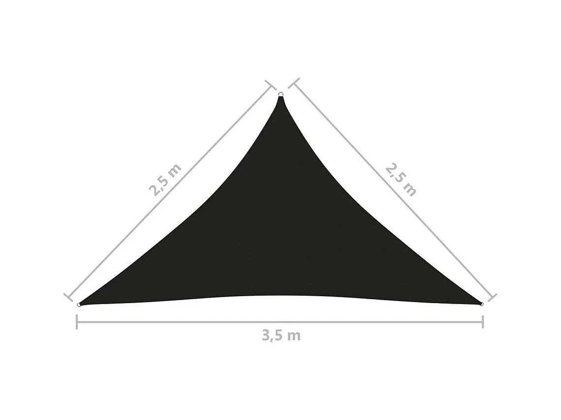 Voile de parasol Tissu Oxford triangulaire 2,5x2,5x3,5 m Noir
