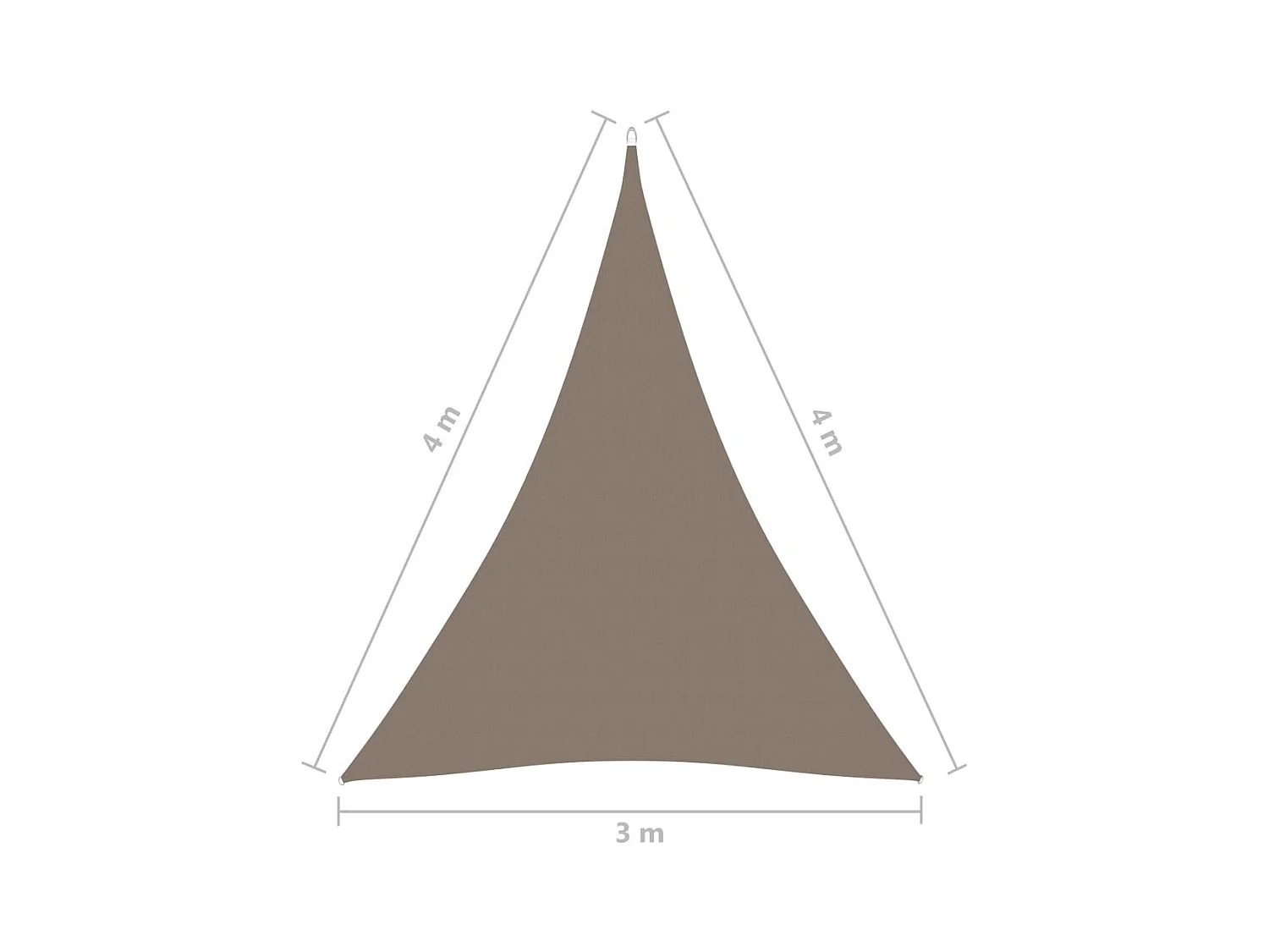Voile de parasol Tissu Oxford triangulaire 3x4x4 m Taupe