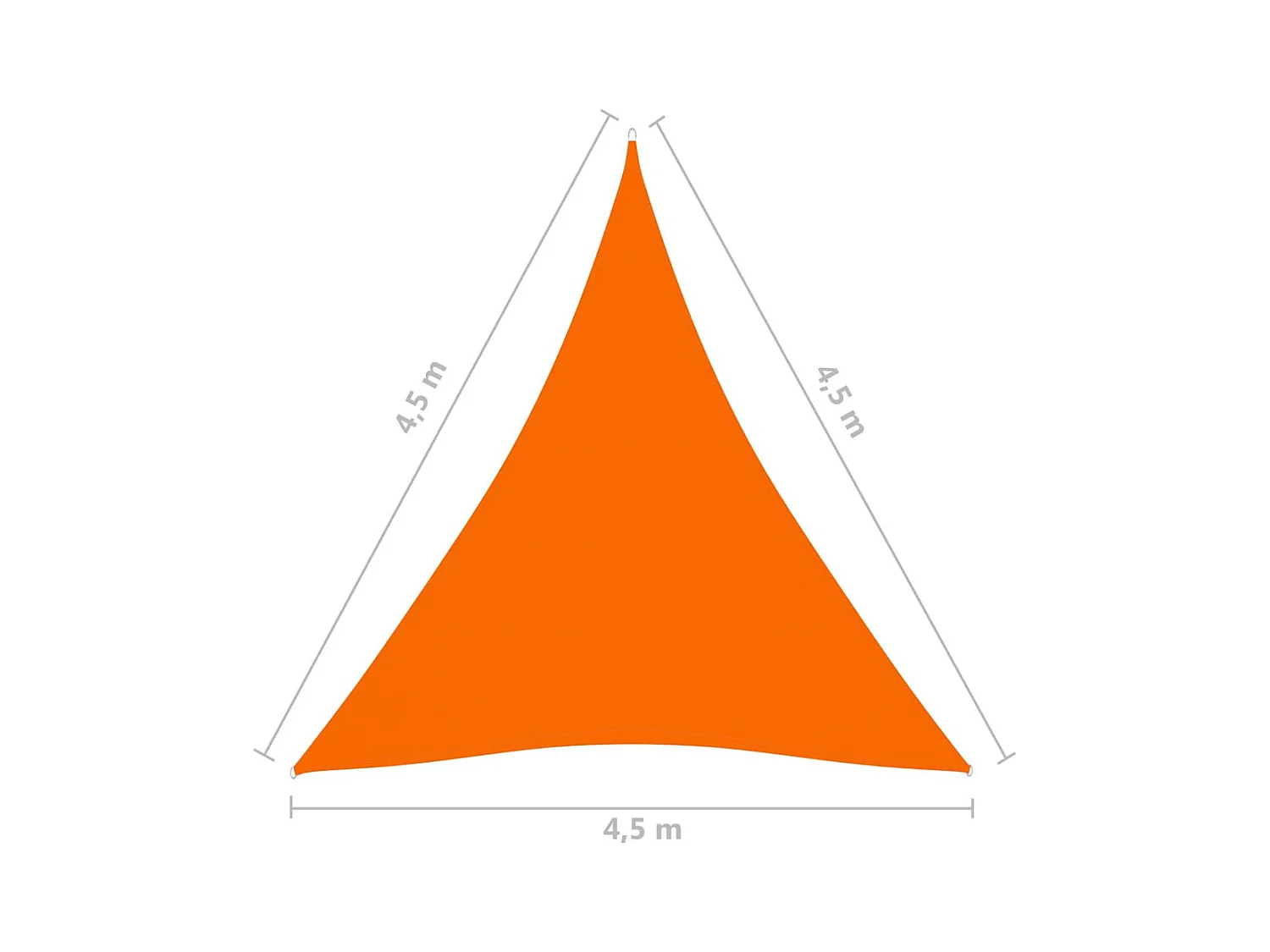 Voile de parasol Tissu Oxford triangulaire 4,5x4,5x4,5 m Orange
