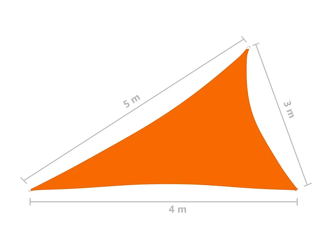 Voile de parasol Tissu Oxford triangulaire 3x4x5 m Orange