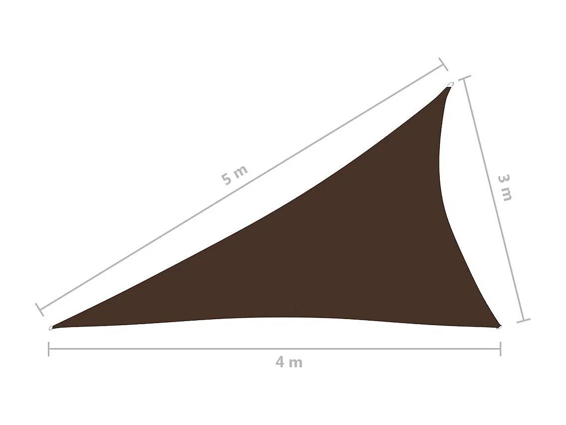 Voile de parasol Tissu Oxford triangulaire 3x4x5 m Marron