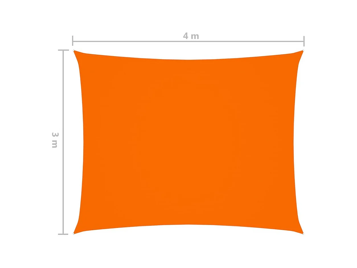 Voile de parasol Tissu Oxford rectangulaire 3x4 m Orange