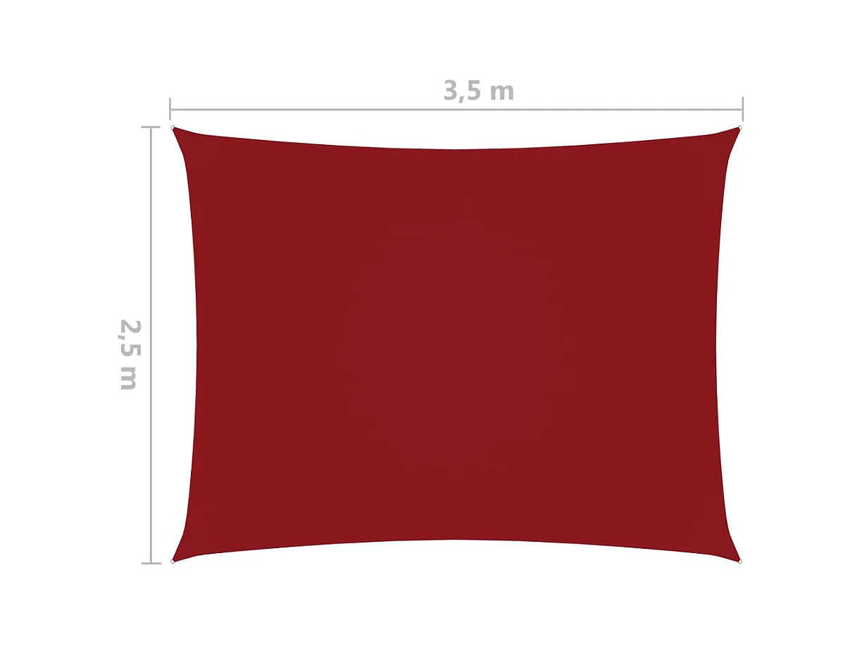 Voile de parasol Tissu Oxford rectangulaire 2,5x3,5 m Rouge