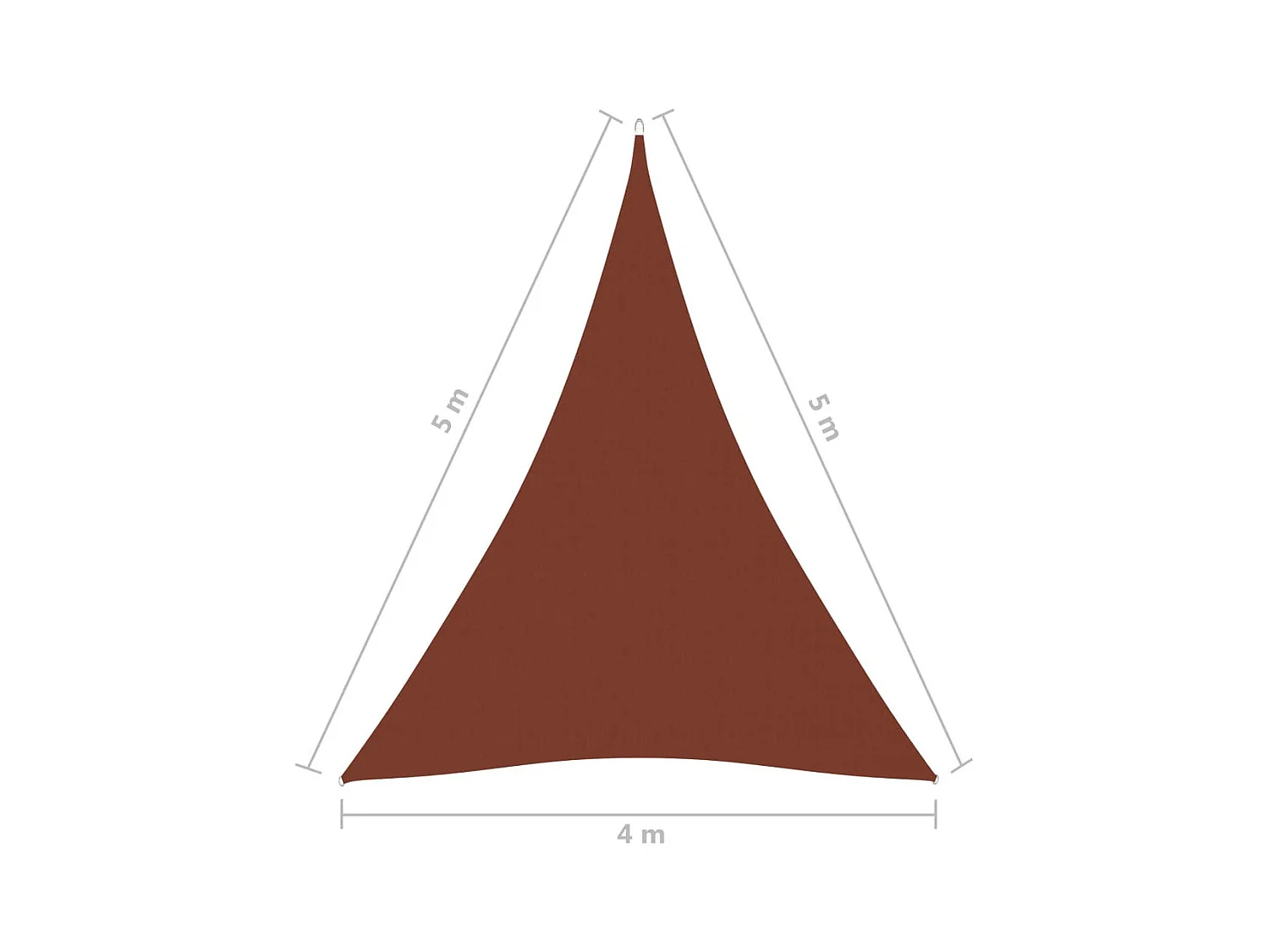 Voile de parasol Tissu Oxford triangulaire 4x5x5 m Terre cuite