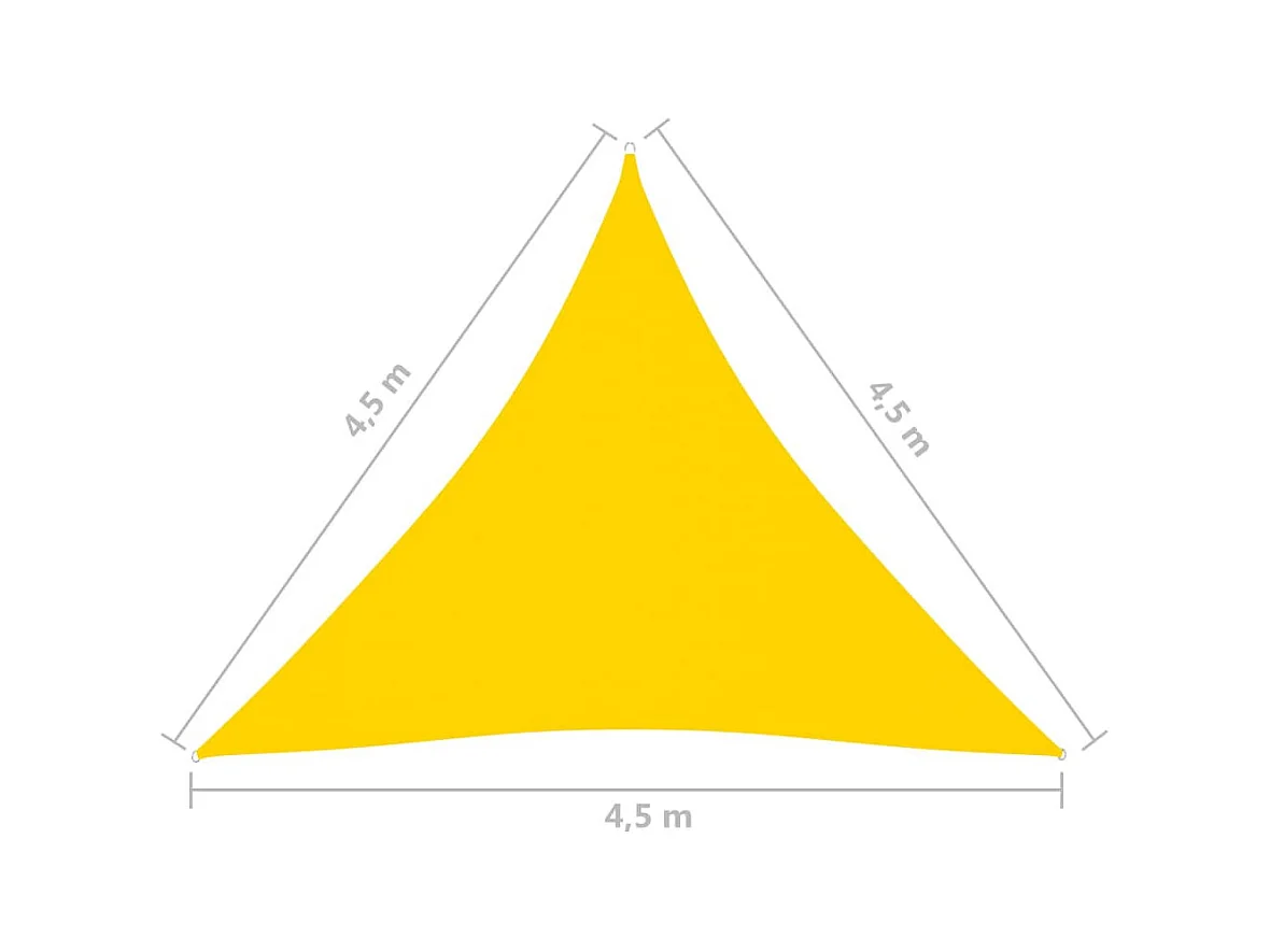 Voile de parasol Tissu Oxford triangulaire 4,5x4,5x4,5 m Jaune