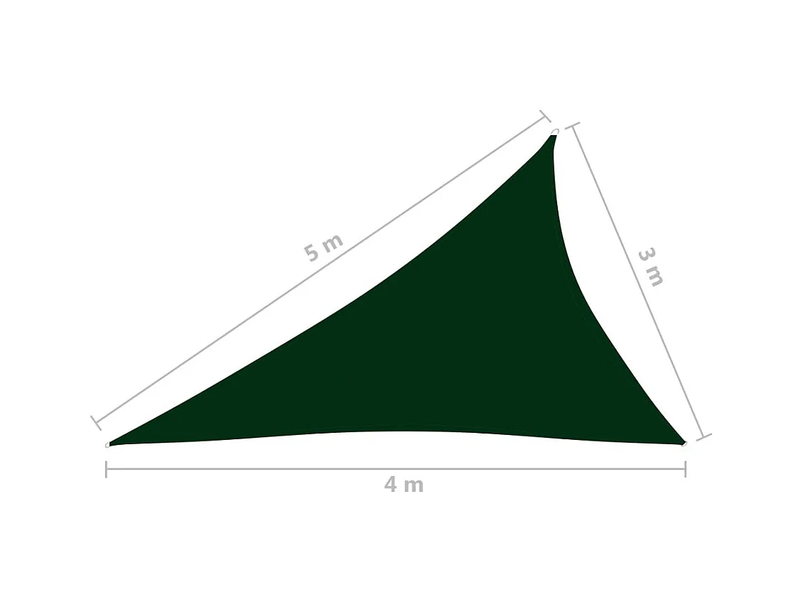 Voile de parasol Tissu Oxford triangulaire 3x4x5 m Vert foncé