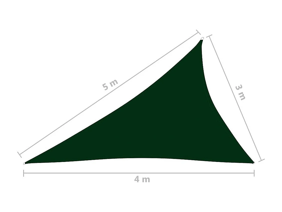 Voile de parasol Tissu Oxford triangulaire 3x4x5 m Vert foncé