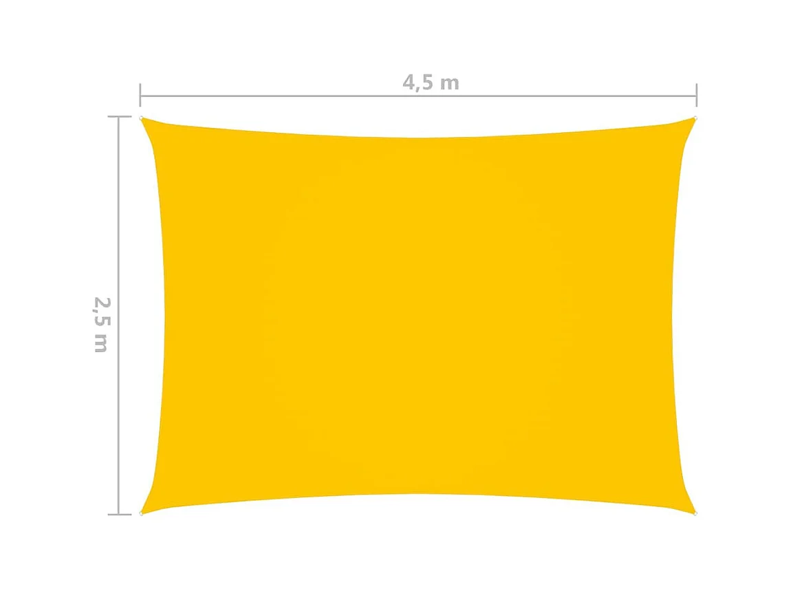 Voile de parasol Tissu Oxford rectangulaire 2,5x4,5 m Jaune