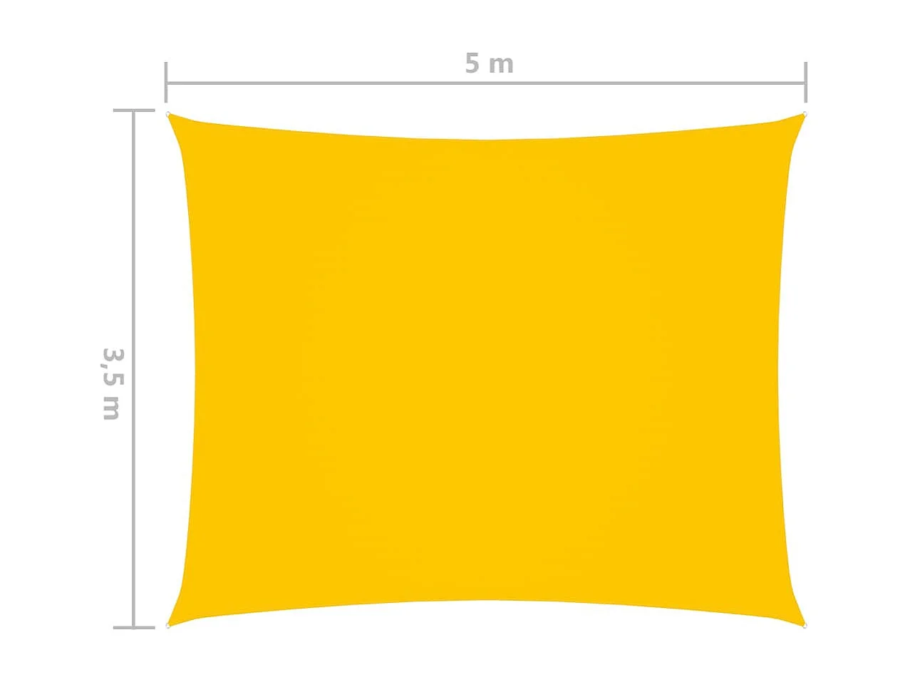 Voile de parasol Tissu Oxford rectangulaire 3,5x5 m Jaune
