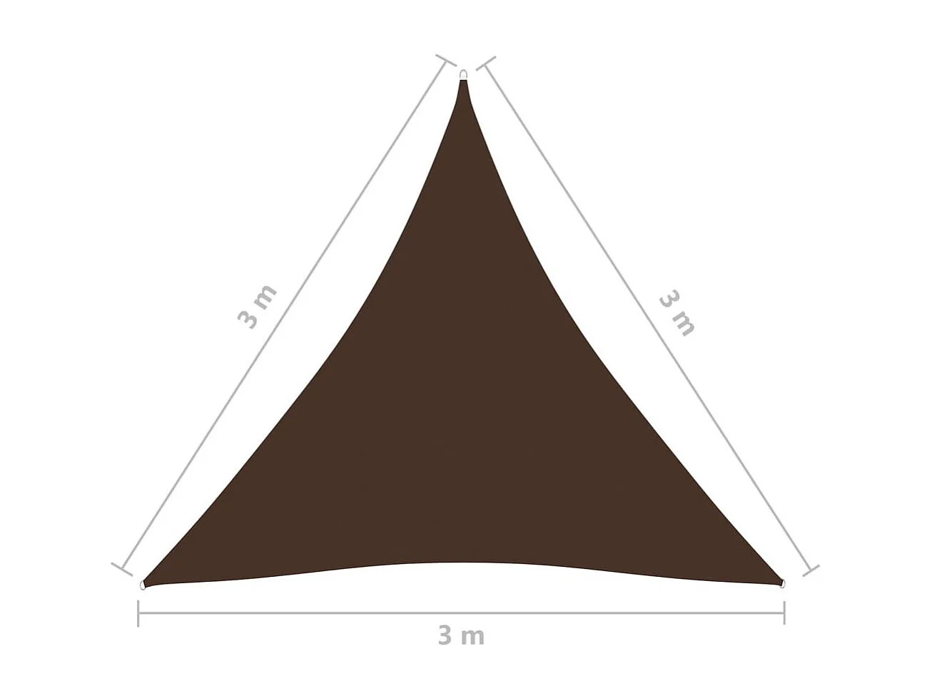 Voile de parasol Tissu Oxford triangulaire 3x3x3 m Marron