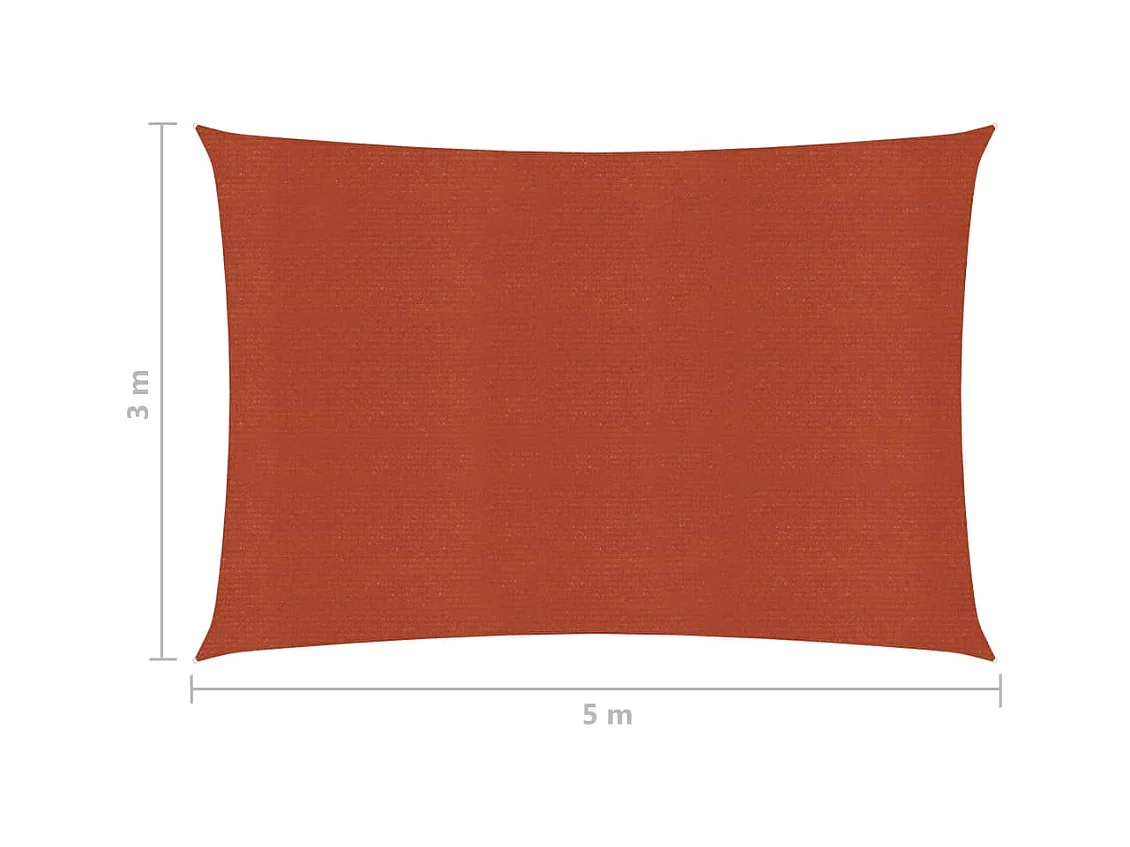 Voile d'ombrage 160 g-m² Terre cuite 3x5 m PEHD