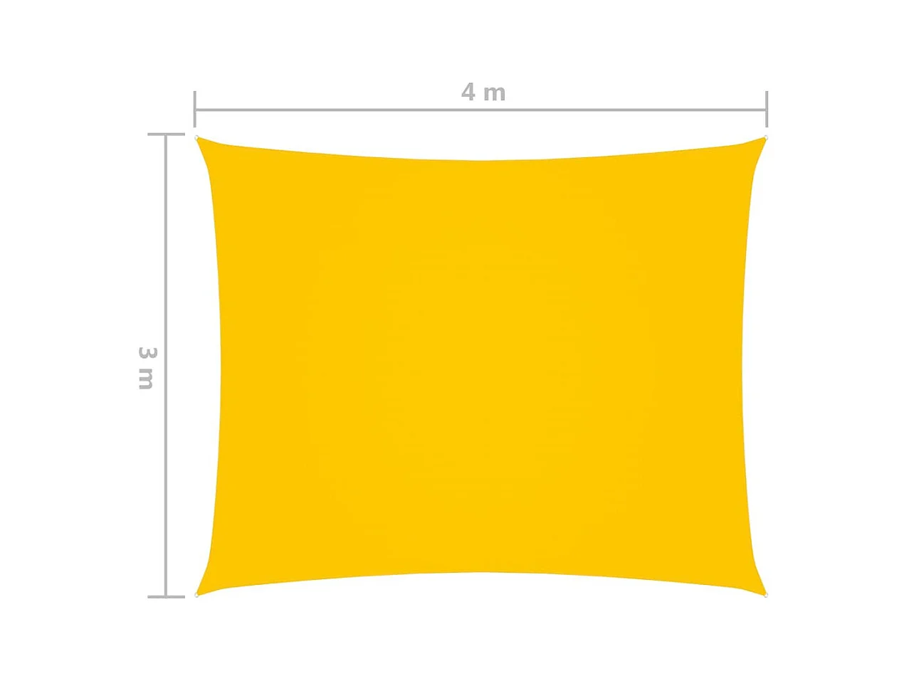 Voile de parasol Tissu Oxford rectangulaire 3x4 m Jaune