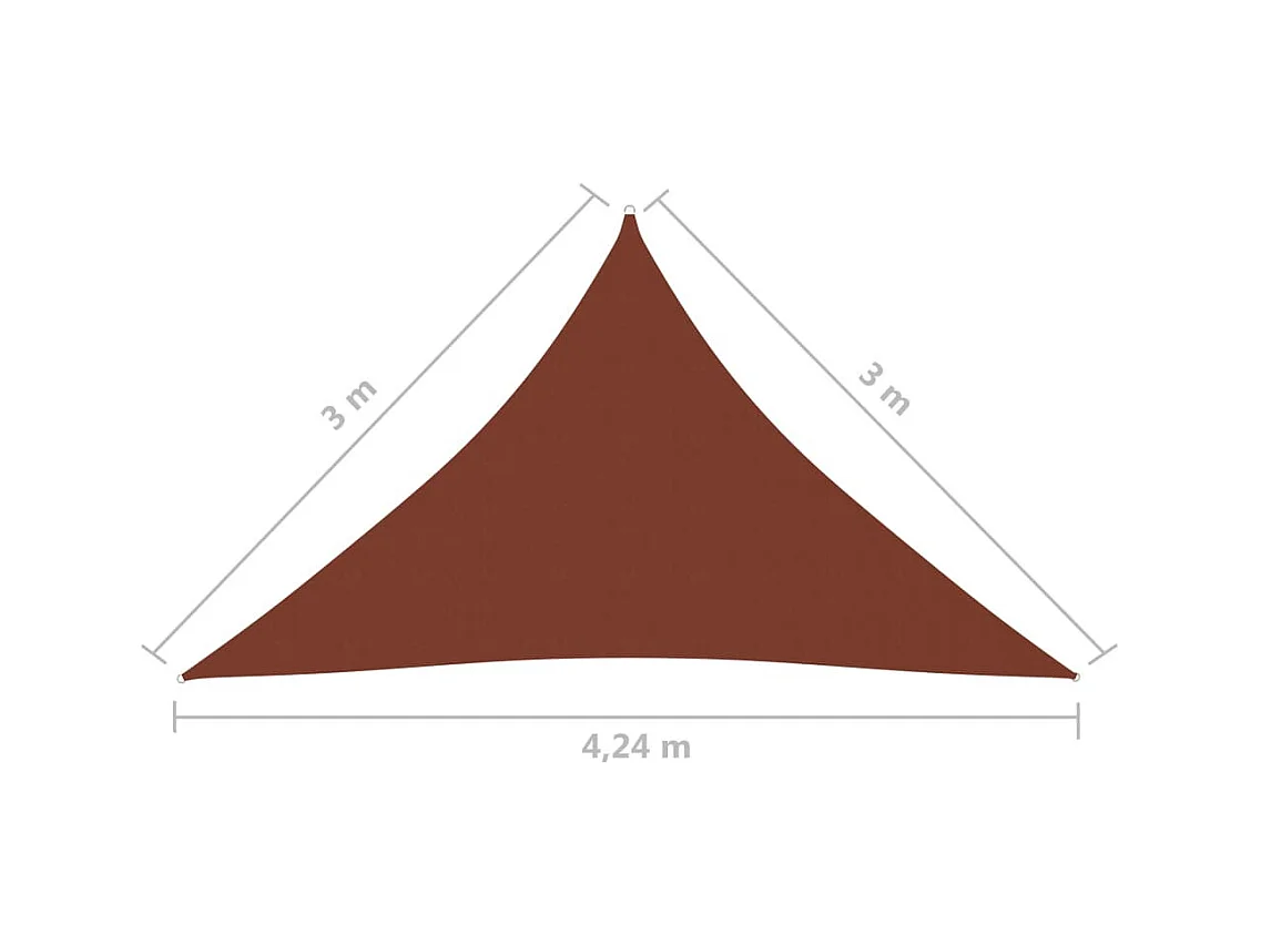 Voile parasol Tissu Oxford triangulaire 3x3x4,24 m Terre cuite