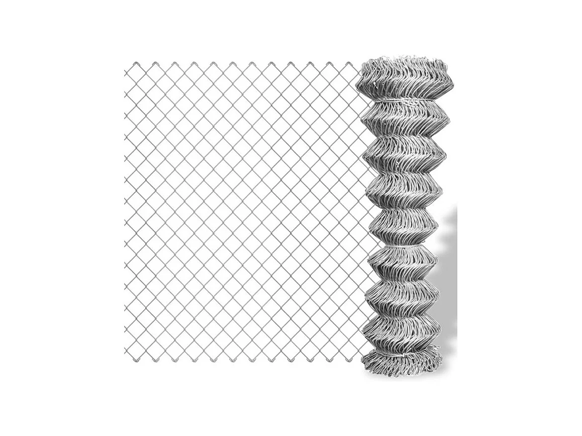 Clôture à mailles losangées Acier galvanisé 25x1,25 m Argenté