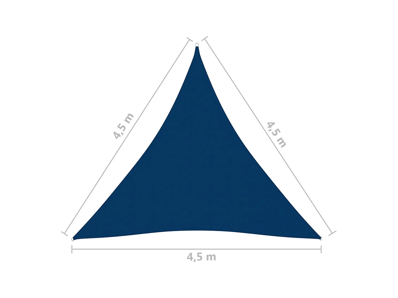 Voile de parasol Tissu Oxford triangulaire 4,5x4,5x4,5 m Bleu