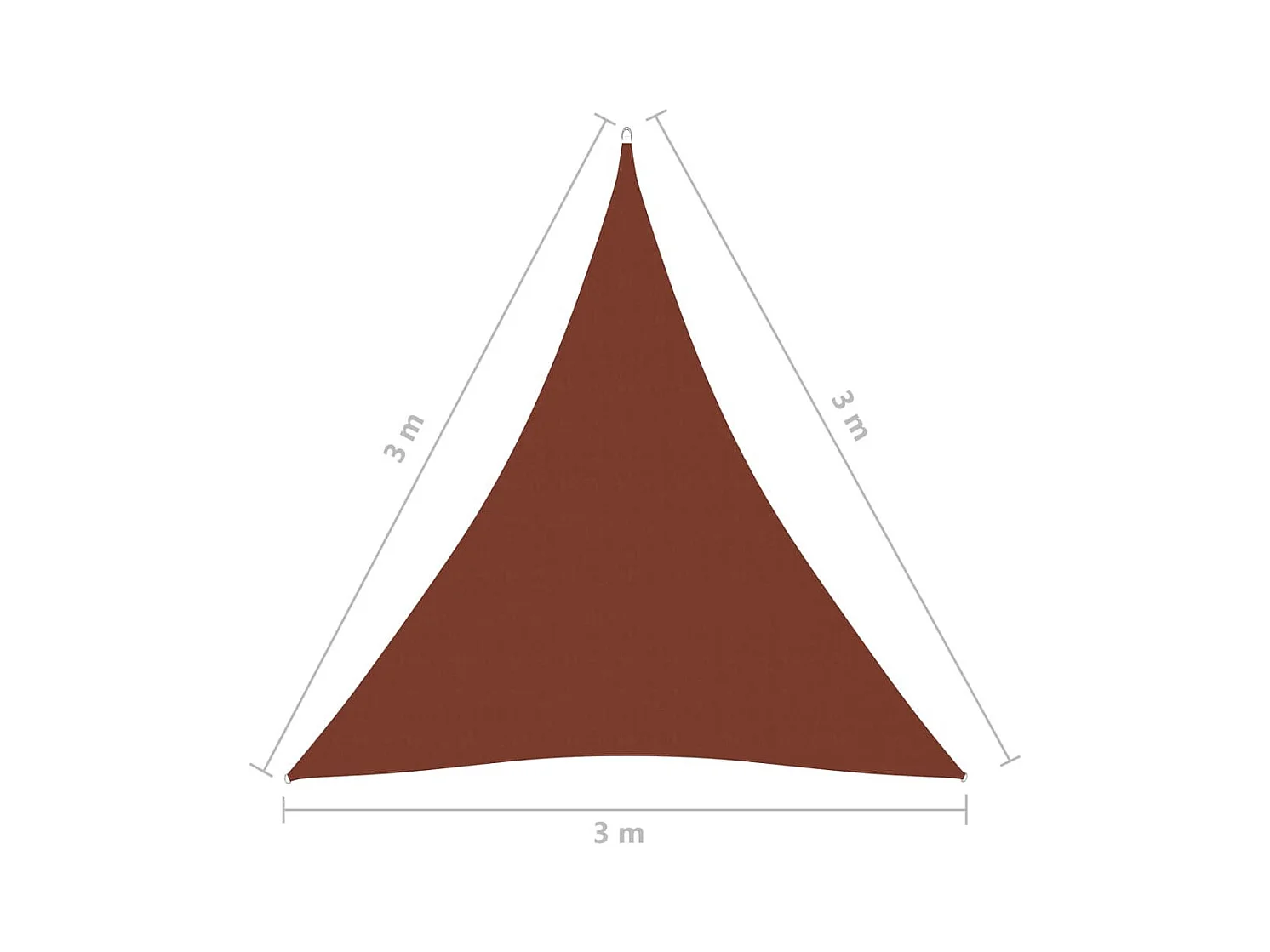 Voile de parasol Tissu Oxford triangulaire 3x3x3 m Terre cuite