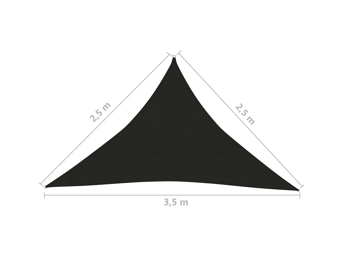 Voile d'ombrage 160 g-m² Noir 2,5x2,5x3,5 m PEHD