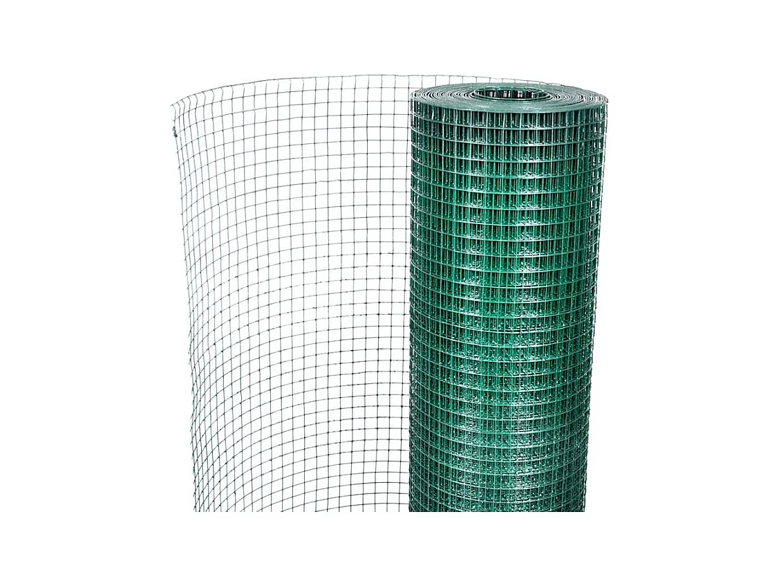 Grillage Acier galvanisé et revêtement en PVC 25 x 1 m Vert