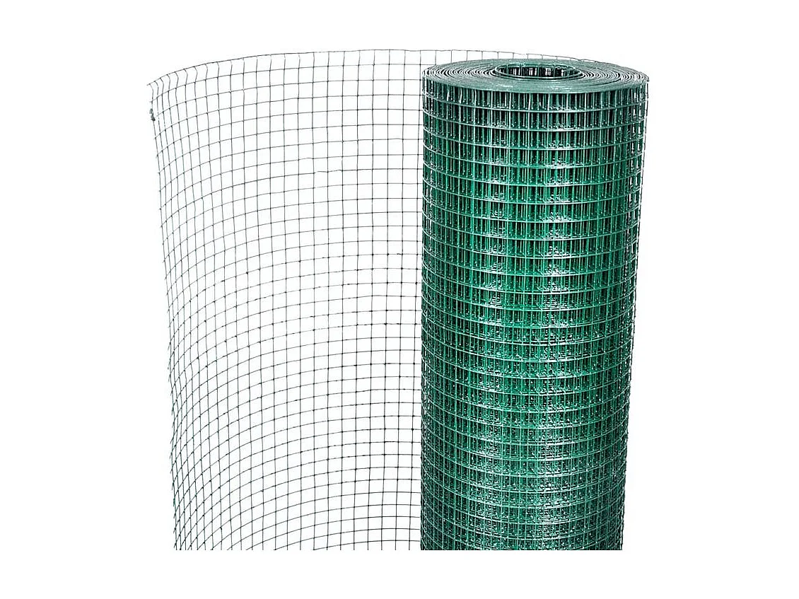 Grillage Acier galvanisé et revêtement en PVC 25 x 1 m Vert