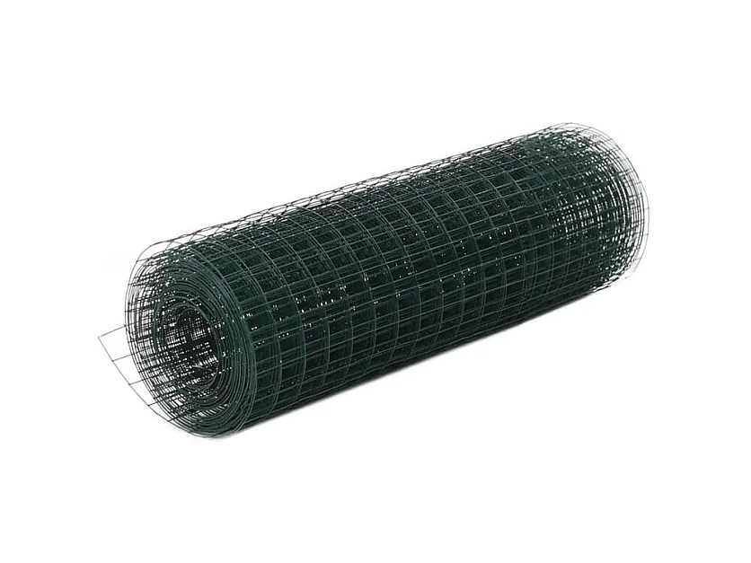 Grillage Acier avec revêtement en PVC 25x0,5 m Vert
