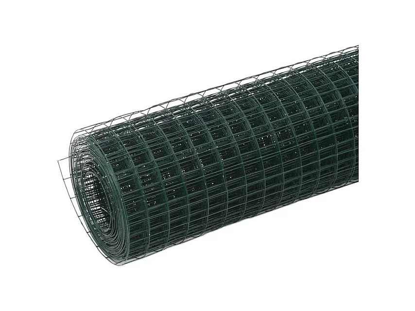 Grillage Acier avec revêtement en PVC 25x0,5 m Vert