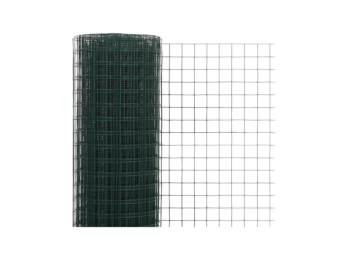 Grillage Acier avec revêtement en PVC 25x0,5 m Vert