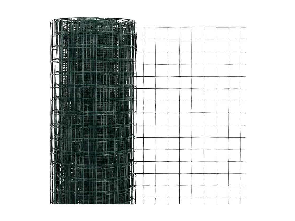 Grillage Acier avec revêtement en PVC 25x0,5 m Vert