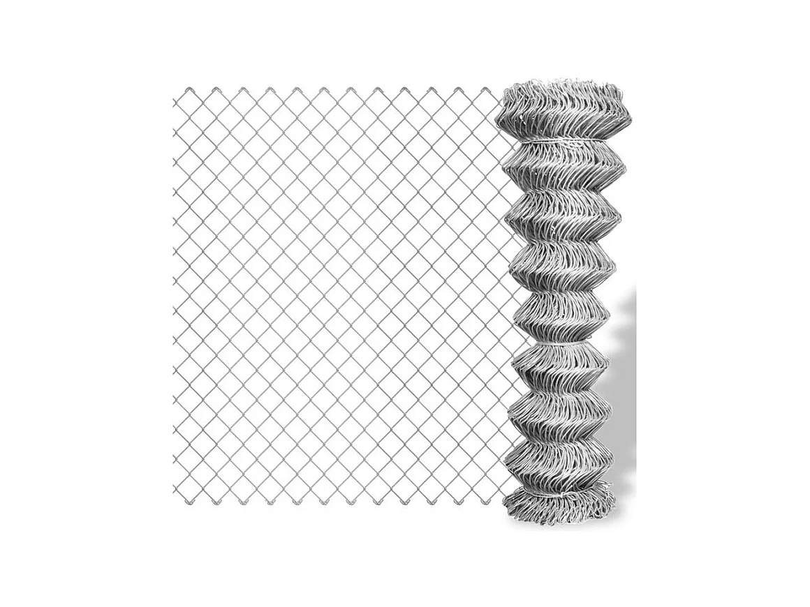 Clôture à mailles losangées Acier galvanisé 15x1 m Argenté